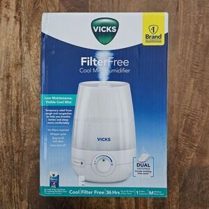 Vicks Filter Free Cool Mist Humidifier 1 Gallon VUL545 36 Hours - Open Box